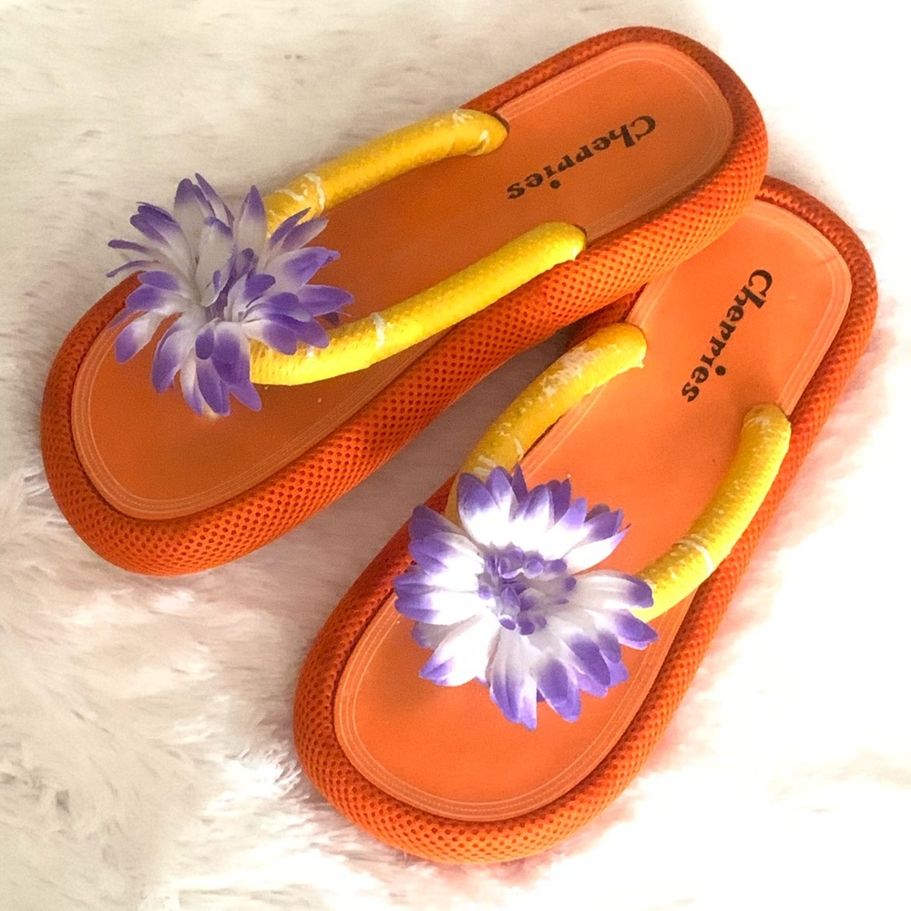 Women’s Orange Cherries platforms sandals